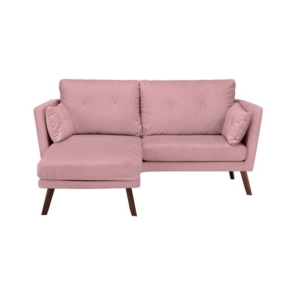 Canapea cu 3 locuri Mazzini Sofas Elena, cu șezlong pe partea stângă, roz deschis-image-4