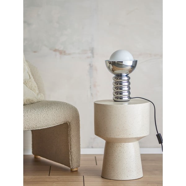 Veioză argintie cu abajur din sticlă (înălțime 32 cm) Spike – Bloomingville-image-1