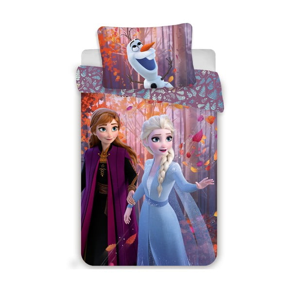 Lenjerie de pat pentru copii din bumbac pentru pat de o persoană 140x200 cm Frozen "Sister Purple" – Jerry Fabrics