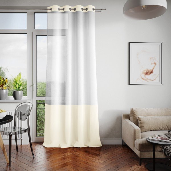 Perdea AmeliaHome Irvelette Eyelets, 140 x 270 cm, alb-bej-image-2