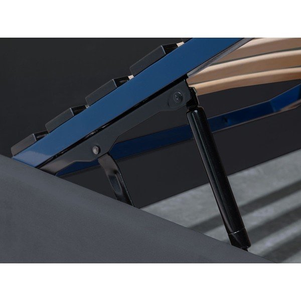 Pat matrimonial 160x200 cm gri antracit tapițat cu spațiu de depozitare cu somieră Palmyre – Bobochic Paris-image-4