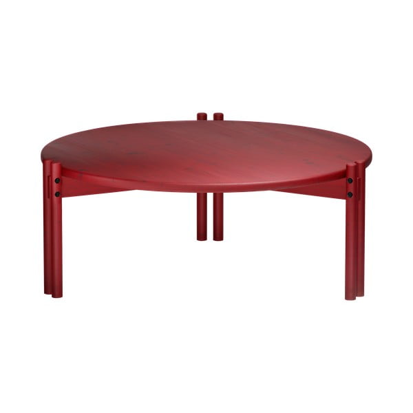Măsuță de cafea roșie rotundă din lemn masiv de pin ø 80 cm Sticks – Karup Design