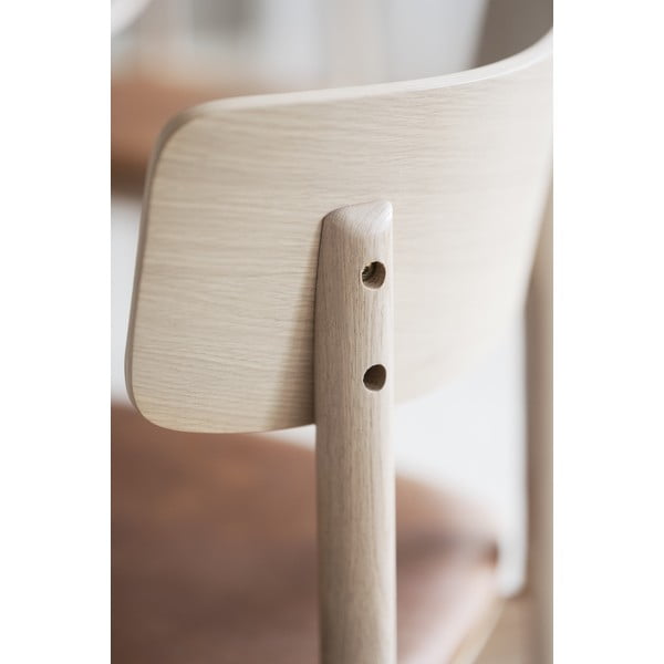 Scaune de dining maro coniac/natural  2 buc. din imitație de piele Wolcott – Rowico-image-2