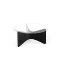 Măsuță de cafea neagră rotundă cu blat din sticlă 87x87 cm Madera – Umbra