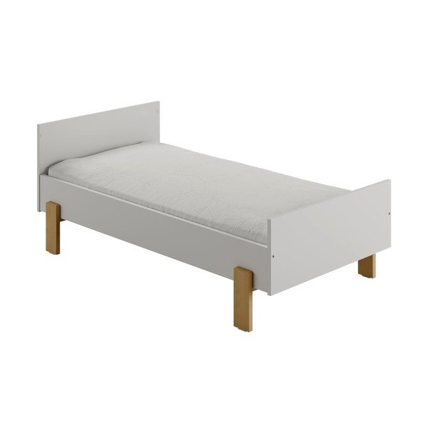 Pătuț 70x140 cm gri deschis Cube - Pinio-image-2