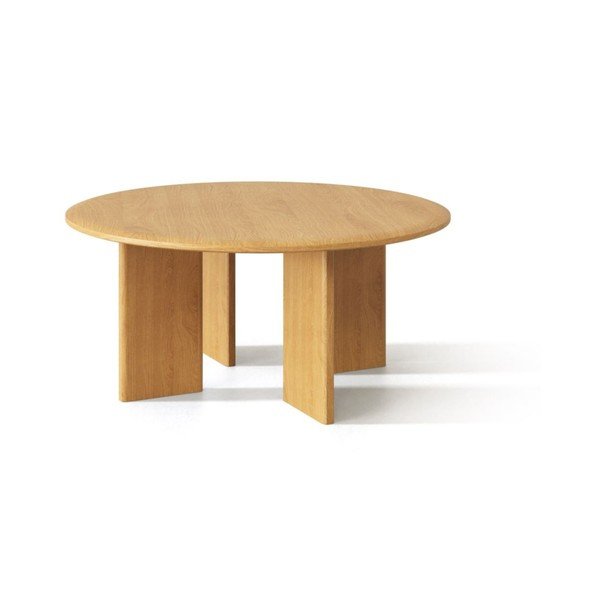 Măsuță de cafea în culoare naturală rotundă din lemn de stejar ø 90 cm Charlotte – Micadoni -image-3