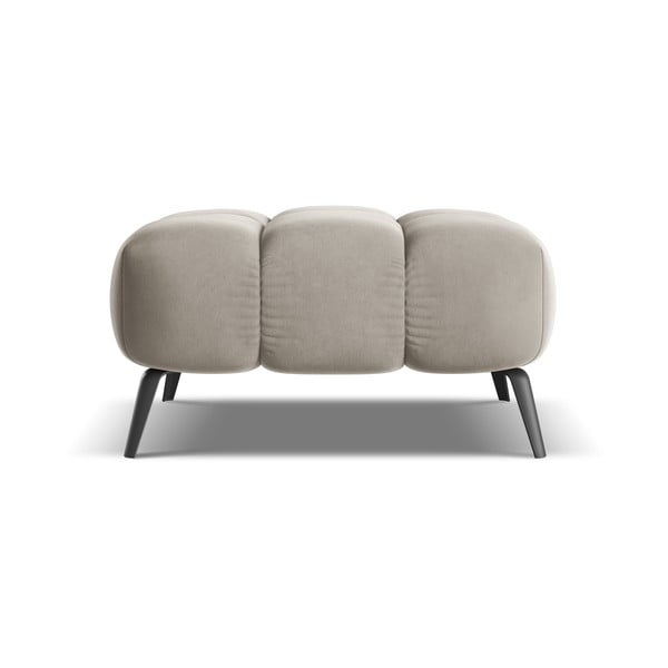 Taburet bej cu tapițerie din catifea Nalu – Makamii