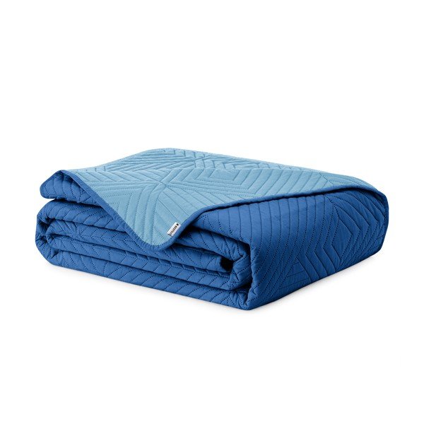 Cuvertură albastră matlasată din microfibră 220x240 cm Softa – Restilo