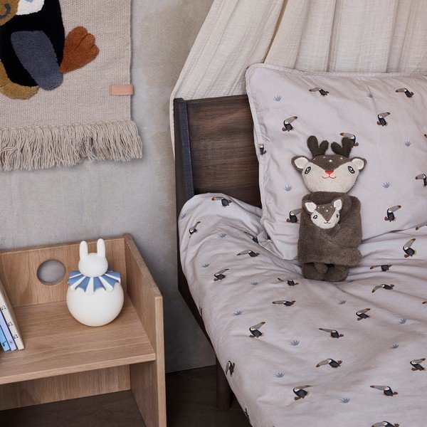Lenjerie de pat pentru copii gri deschis din bumbac pentru pătuț 70x100 cm Toucan – OYOY Mini-image-1