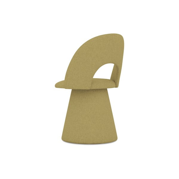 Scaun de sufragerie galben muștar tapițat Kalo – Makamii-image-4