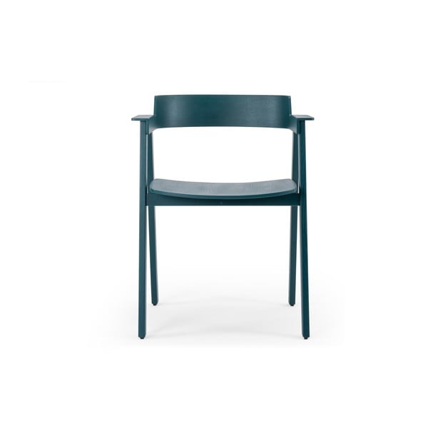 Scaun de dining petrol cu cotiere din lemn de stejar Flip – Gazzda-image-2