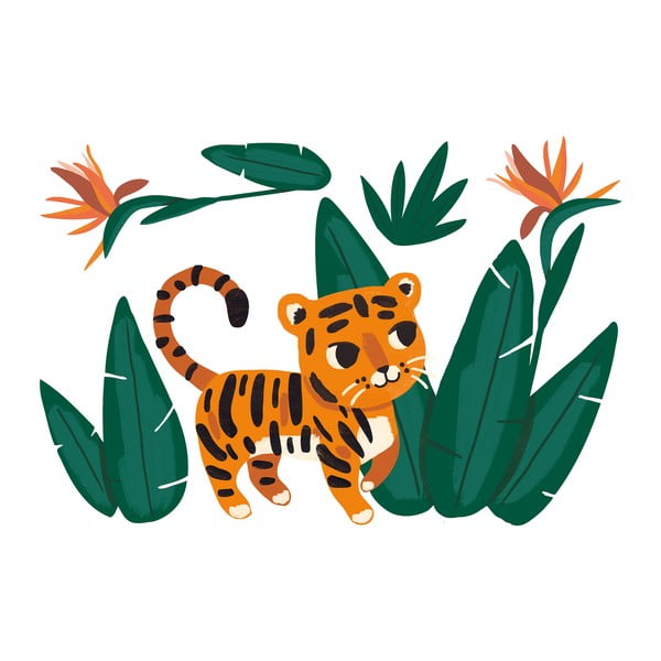 Folie cu stickere 95x64 cm Jungle & Tiger – Lilipinso