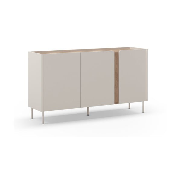 Comodă crem/în culoare naturală cu aspect de lemn de stejar 150x82,5x40,5 cm Lucile – Marckeric-image-2