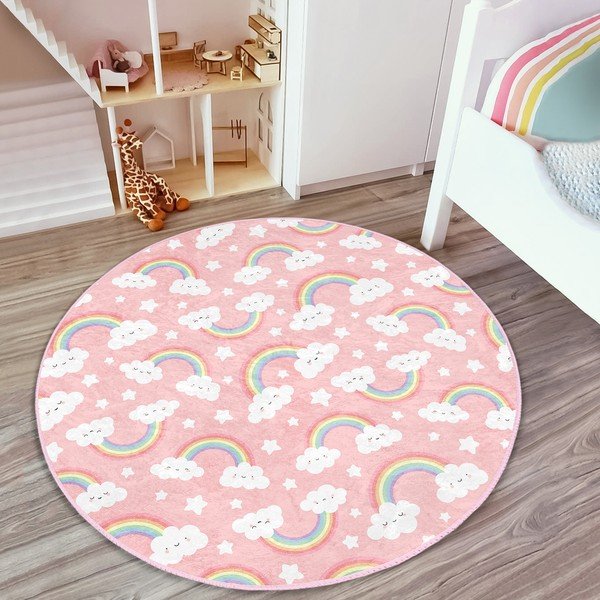 Covor pentru copii roz ø 80 cm Comfort – Mila Home-image-3