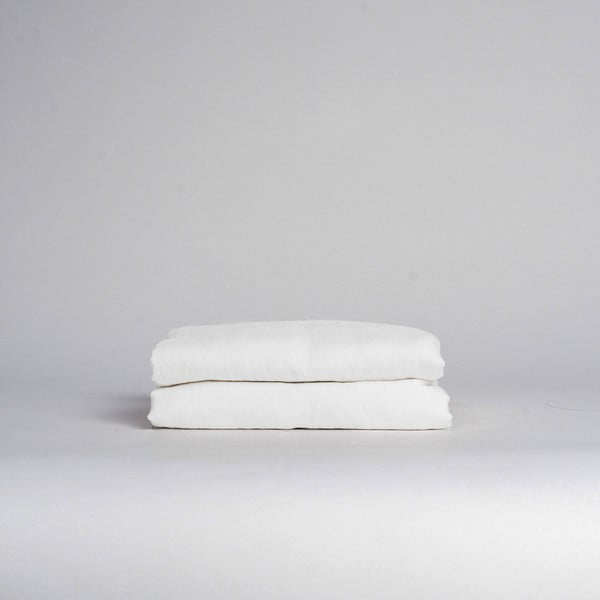 Cearceaf alb din amestec de in 230x270 cm – Linen Tales-image-1