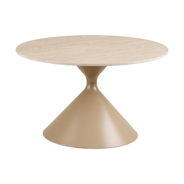 Măsuță de cafea bej rotundă cu blat ceramic ø 70 cm Annecy – House Nordic-image-2