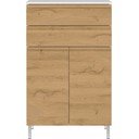 Dulap de baie scund alb cu aspect de stejar 60x97 cm Torrance - Germania