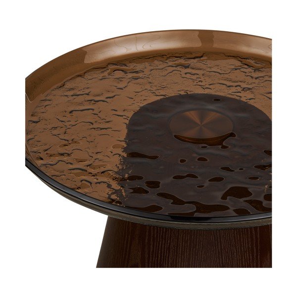 Măsuță auxiliară rotundă cu blat din sticlă ø 50 cm Orvieto – House Nordic-image-4