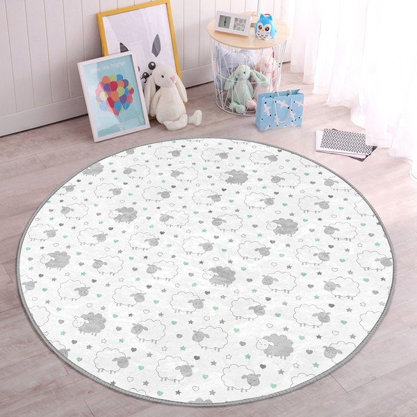Covor pentru copii alb/gri deschis ø 80 cm Comfort – Mila Home-image-2