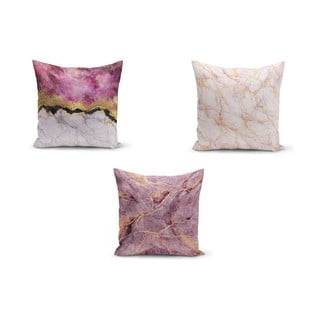 Set 3 fețe de pernă Minimalist Cushion Covers Pinkie Cassie, 45 x 45 cm