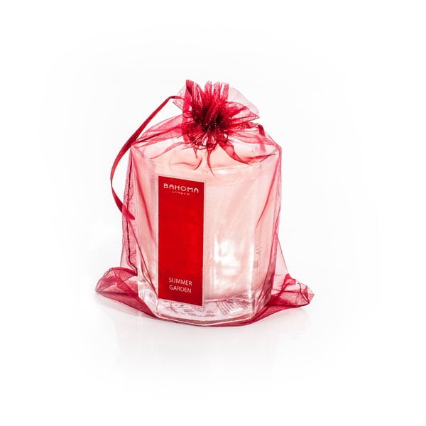 Lumânare parfumată cu aromă de iasomie și prune Bahoma London Octagonal Cangle in Organza Bag