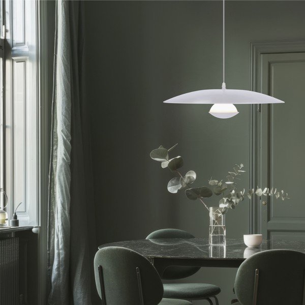 Lustră albă LED cu abajur din metal Lund – Candellux Lighting-image-1
