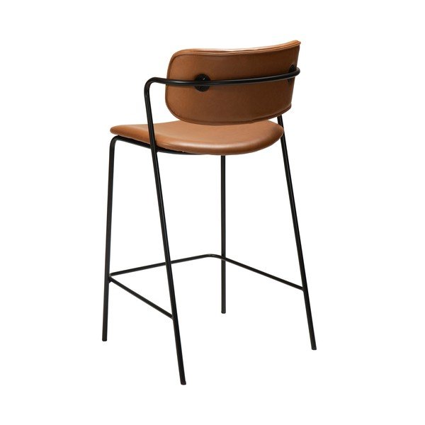 Scaun de bar din piele artificială DAN-FORM Denmark Zed, înălțime 95,5 cm, maro-image-3