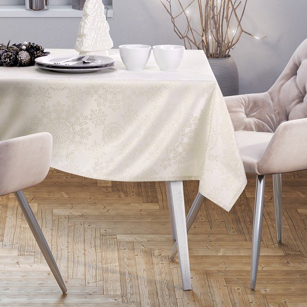 Față de masă cu model de Crăciun AmeliaHome, 140 x 180 cm, bej-image-1