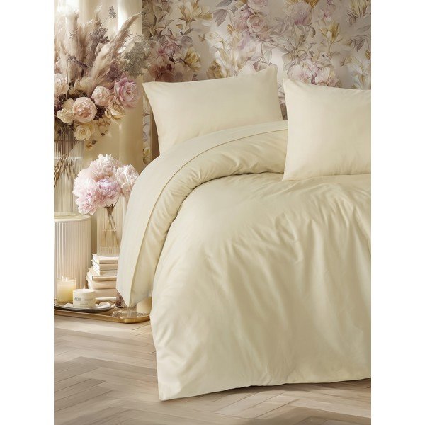 Lenjerie de pat bej pentru pat de o persoană 200x140 cm Elegant  – Mijolnir