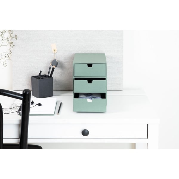 Organizator verde pentru sertar din carton Ingrid Canvas Paper Laminate – Bigso-image-1