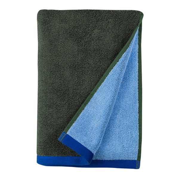 Prosop verde închis/albastru din bumbac organic din frotir 70x133 cm Soft – Mette Ditmer Denmark
