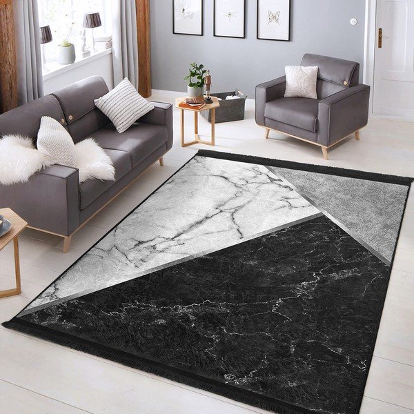 Covor alb-negru 80x150 cm – Mila Home-image-1