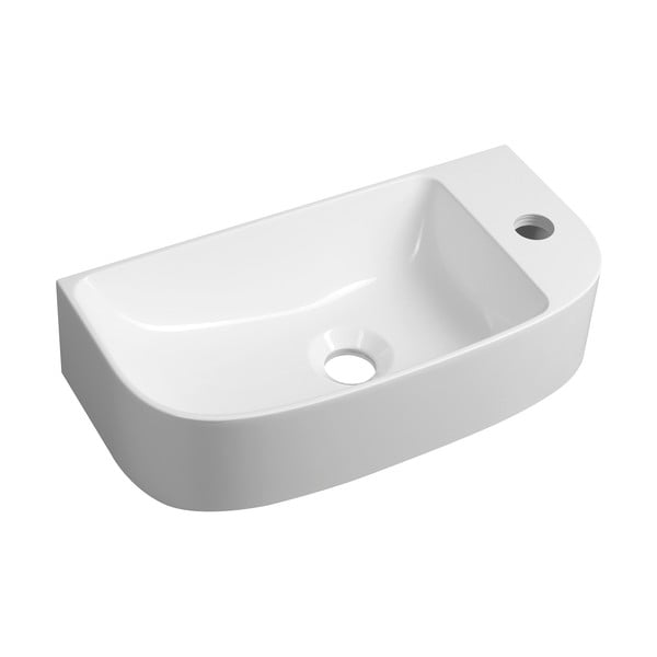 Chiuvetă mică pentru WC albă din compozit mineral 44x22 cm Alga – Sapho