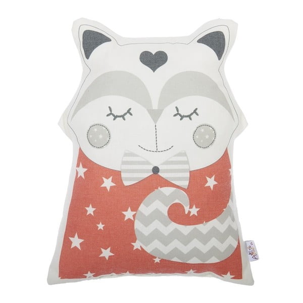 Pernă din amestec de bumbac pentru copii Mike & Co. NEW YORK Pillow Toy Smart Cat, 23 x 33 cm, roșu