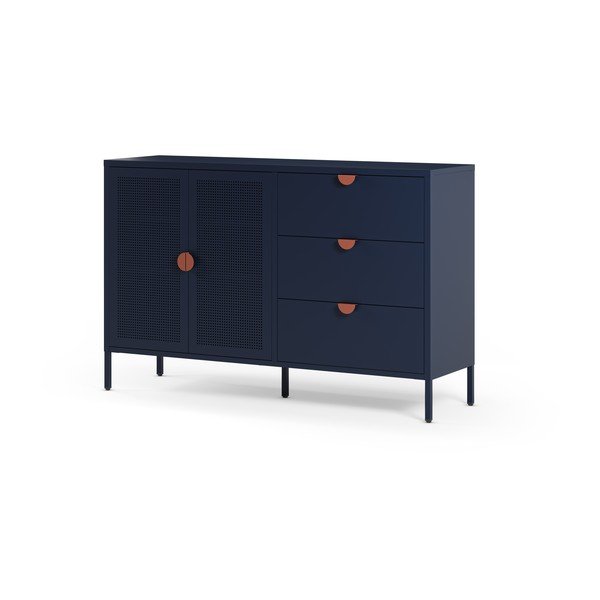 Comodă albastru-închis din metal 140x90x40 cm Sayla – Marckeric-image-4