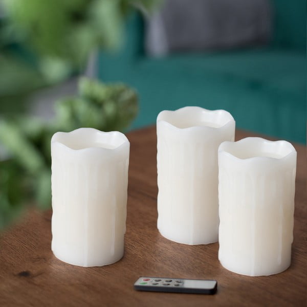 Set 3 lumânări cu LED și telecomandă DecoKing Subtle Glamour, înălțime 12,5 cm-image-3