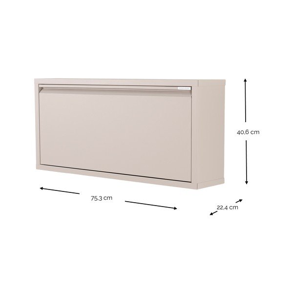 Pantofar taupe cu deschidere înclinată/suspendat din metal 75x41x22 cm Billy – Spinder Design-image-1