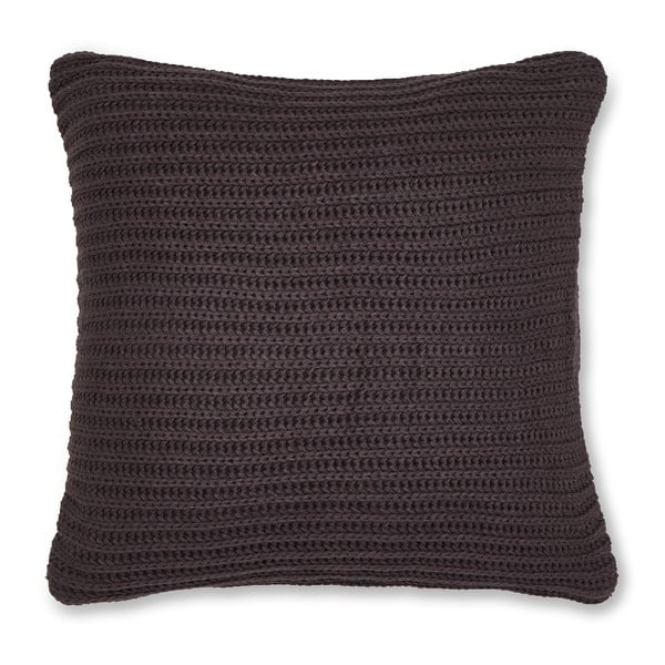Husă pernă tricotată Catherine Lansfield Knit, 45 x 45 cm, maro închis