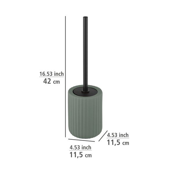 Perie de toaletă cu suport din ceramică Wenko Belluno, verde-image-1