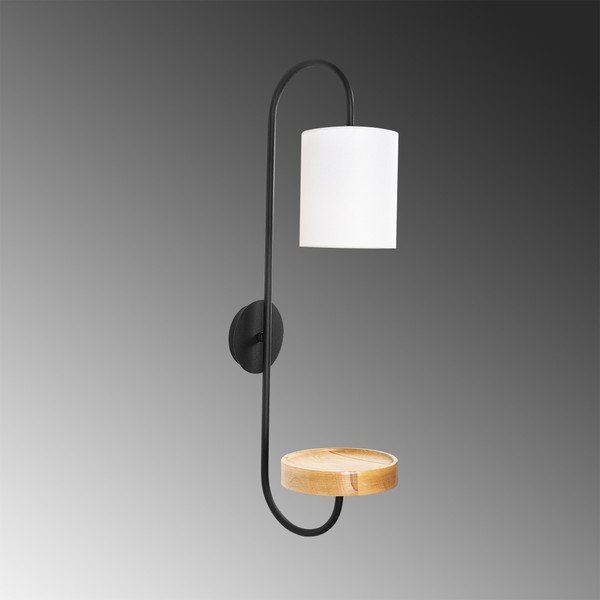 Aplică metalică cu abajur alb Opviq lights Marylena, negru-image-1