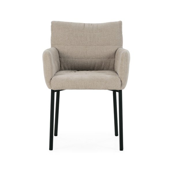 Scaun de living bej cu cotiere tapițat Naomi – MOME-image-2