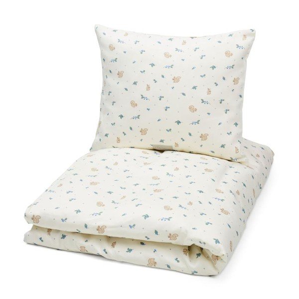 Lenjerie de pat pentru copii crem din bumbac organic pentru pat de o persoană 140x200 cm Blueberries – Cam Cam Copenhagen