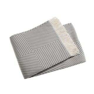 Pled din amestec de bumbac Euromant Tebas, 140 x 180 cm, gri deschis