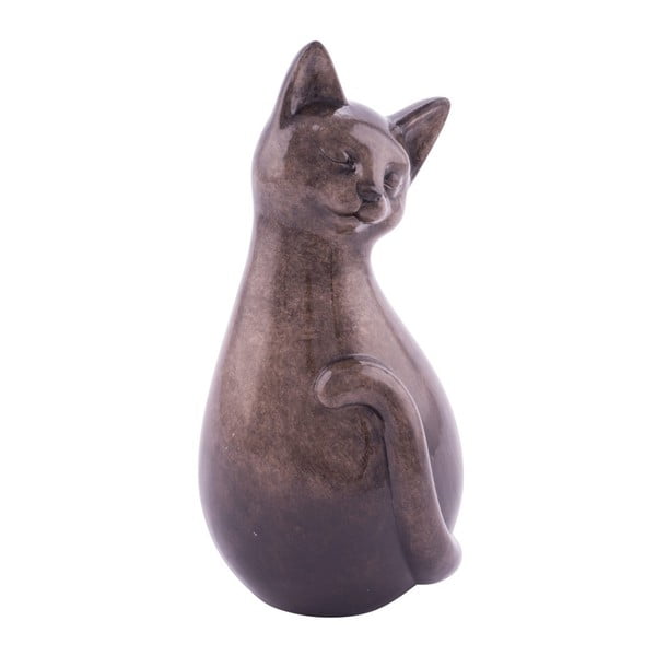 Decorațiune din ceramică Ego Dekor, 12 x 29 cm, pisică, maro