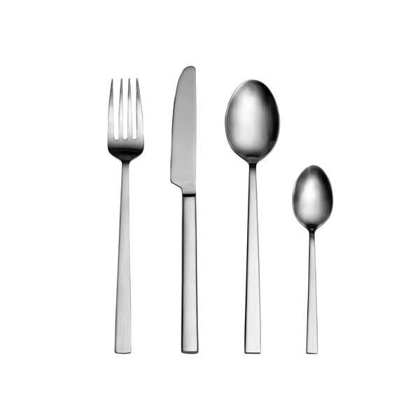 Tacâmuri argintiu-mat din oțel 16 buc. – Bitz