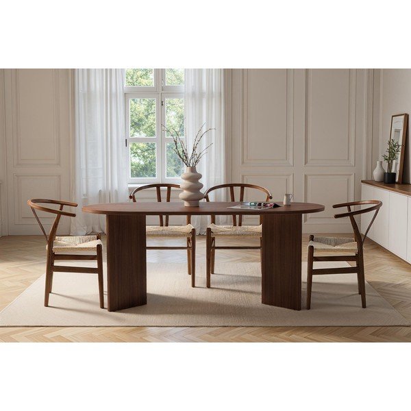 Masă de dining cu aspect de lemn de nuc 89,5x180 cm Sablin – Kalune Design-image-2