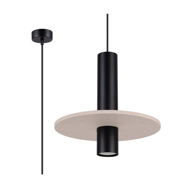 Lustră neagră/bej din metal ø 30 cm Olisa – Sollux-image-4