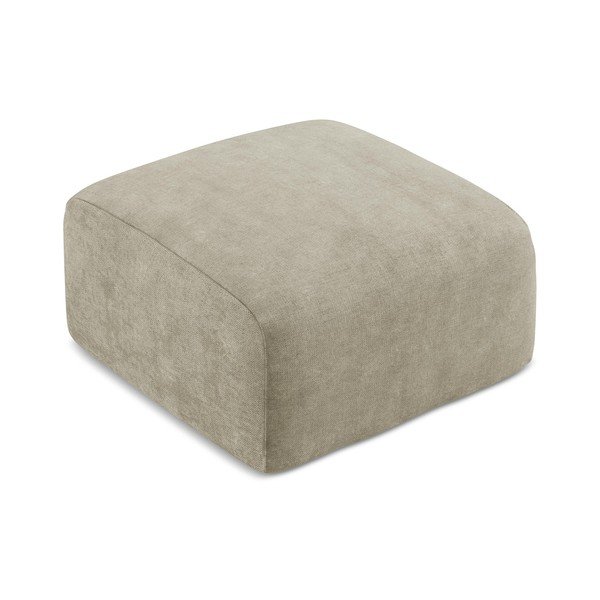 Taburet bej cu tapițerie din chenille Leila – Makamii-image-2