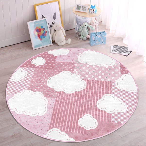 Covor pentru copii roz ø 100 cm Comfort – Mila Home-image-4