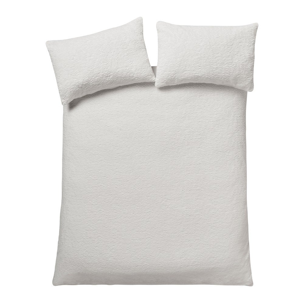 Lenjerie de pat crem pentru pat dublu 200x200 cm Textured Wave Faux Fur – Catherine Lansfield